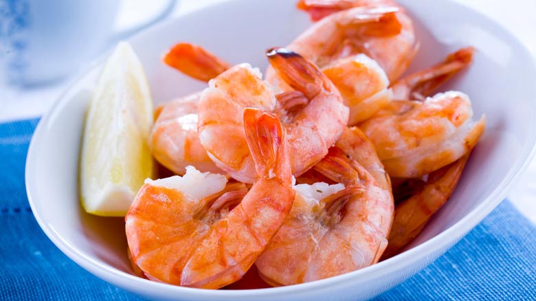 color of the cooked shrimp